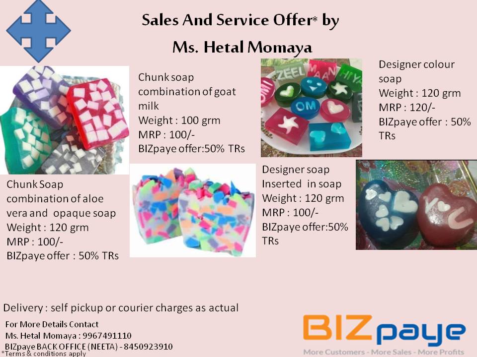 Handcrafted Designer Soaps / Soap Gift option on 50% Trs
